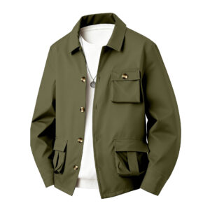 Solid Color Multi Pocket Workwear Waterproof Jacket