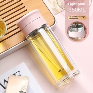 Chinese Character Simplificationcomplication Tea-water Separation Glass Cup Double-layer Teacup Pass