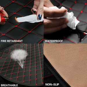 Car PU Leather Rear Back Seat Cover Universal Pad Mat Chair Protector Cushion UK