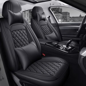 Full-Leather Diamond-Pattern Car Seat Cover Set