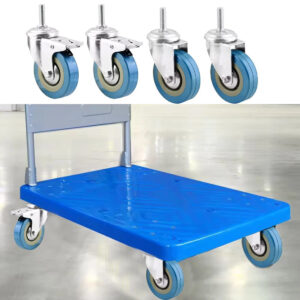 4 X Heavy Duty 1 00mm 240KG Rubber Swivel Castor Wheels Trolley Furniture Caster