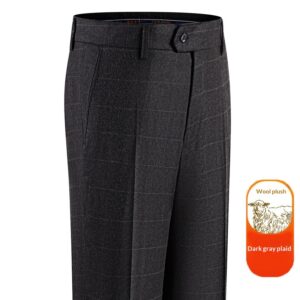 Mid-age Straight-leg Loose High-waist Wrinkle-resistant Mens Trousers