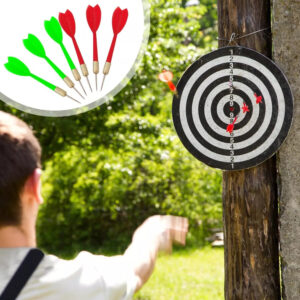 FULL SIZE 17 DARTBOARD SET 6 DARTS FAMILY DART GAME BOARD ADULTS KIDS XMAS