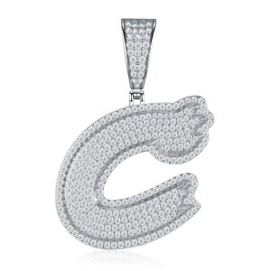 Fashion Design 26 Letters - C Set With Top Quality Morganite In Luxurious Fashion And Mid-Prive Mode Jewelry Silver Pendant Necklace, Made Of S925 Silver Electroplated With Platinum.