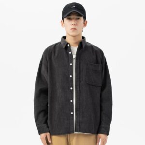 Retro Corduroy Long-Sleeve Shirt Men’s Autumn Japanese Style