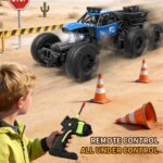 All-terrain Electric Toy Car, Alloy Car, 1-20 Scale Model Car, 2.4GHz R Or C Off-road Car, High-speed Car, With Headlights And Shock Absorption, Birthday Gifts For Kids Over 3 Years Old-blue