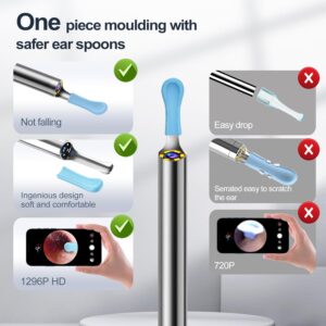 Ear Wax Removal, Ear Wax Removal Tool Camera Builtin 1296P