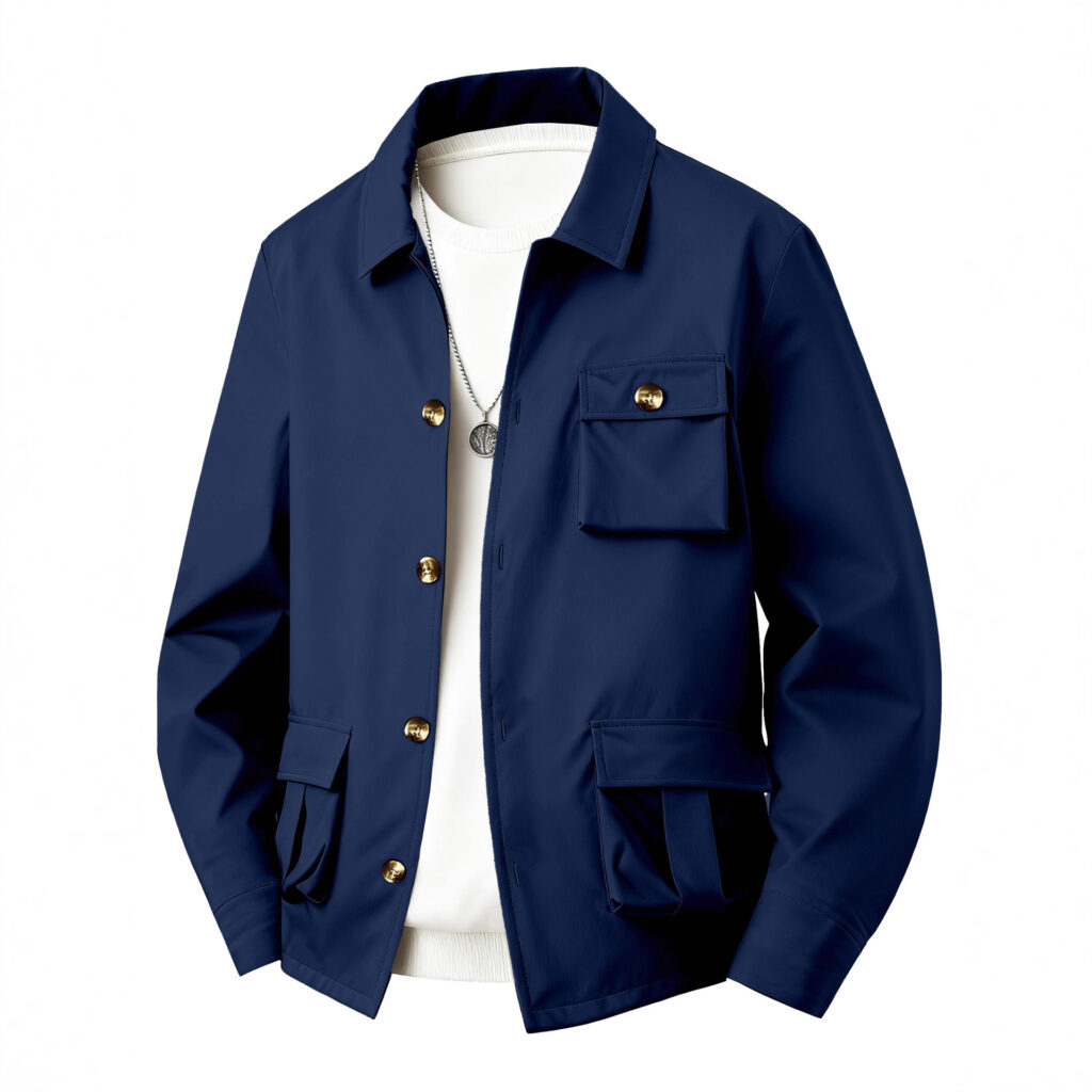 Solid Color Multi Pocket Workwear Waterproof Jacket