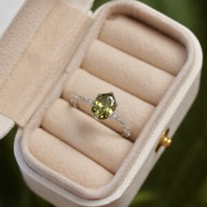 New Arrival Summer Zircon Couple Rings, Natural Color Gems Design, Minimalist Cold Tone High-End Open Finger Rings
