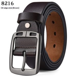 Men’s Casual Extended Leather Belt With Pin Buckle