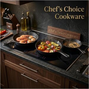 3pcs Pre-Seasoned Cast Iron Skillet Grill Pan With Handle For Grill, BBQ,Kitchen And Camping Cookware