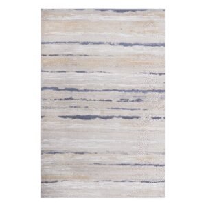 PAYAS 2X8 Ivory Blue Striped Runner Rug