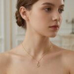 925 Sterling Silver Elegant Crescent Moon Necklace with Pink Pearl Tulip and Sparkling Star