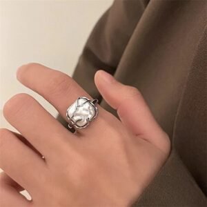 Vintage Thick 925 Sterling Silver Ring, Minimalist Luxe Anti-fade Daily Wear For Ladies