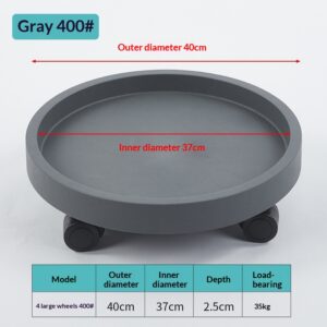 Round Portable Flower Pot Tray With Casters