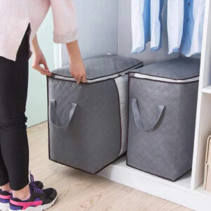 6 Pack 90L Storage Bags Zipped For Clothes, Bedding, Toys, Packing Moving Boxes UK