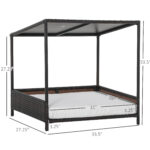 Dog House Raised Rattan Puppy Bed , Brown