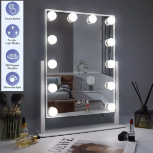 New Hollywood Mirror Vanity Make Up Mirror With 12 Lights LED Dressing Table Mirror UK