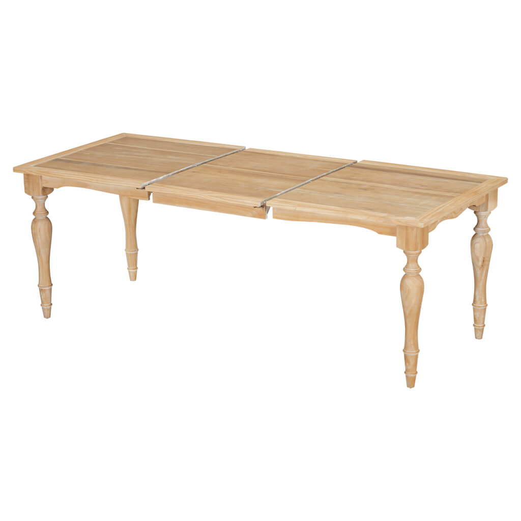 TOPMAx Vintage Traditional 82.7inch Extendable Dining Table With 23.6inch Removable Leaf Natural