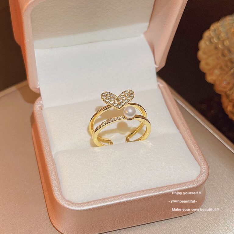 Minimalist High End Zircon Ring, Electroplated Finish, Open Adjustable Ladies Band