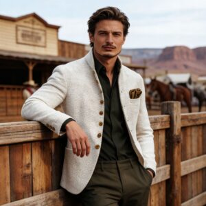 Retro Tweed Mens Fashionable Casual Jacket