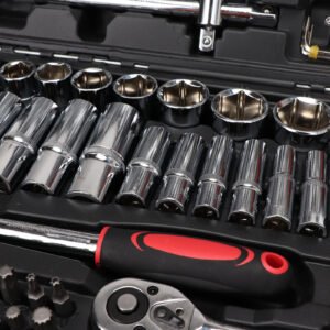 Professional 216 PCS Ratchet Spanner Socket Set 1 2 1 4 3 8 Tool Kit Case