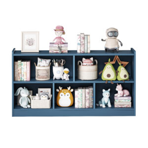 Wooden Storage Cabinet With 5 Sections, Montessori Kids Bookshelf And Toy Organizer For Nursery, Playroom & Classroom