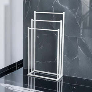 Black White 3 Tier Free Standing Towel Rail Stand Unit Rack Storage Bathroom