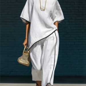 Casual Resort-Style Fashionable Loose Two-Piece Set For Women