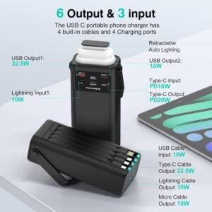120W Portable Power Bank Large Capacity External Battery Fast Charging