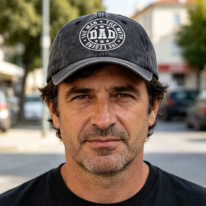 DAD The Man The Myth The Legend Vintage Washed Baseball Cap, Funny Hat For Men, Adjustable Cotton Trucker Cap