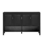 U-STYLE 55.1 Storage Sideboard With 4- Doors Multi Functional Buffet With Open Shelf And 2- Tiers Adjustable Shelves Modern Cabinet With Double Hooks Suitable For Living Room Hallway Dining Office.