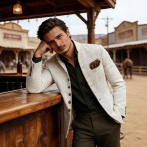 Retro Tweed Mens Fashionable Casual Jacket