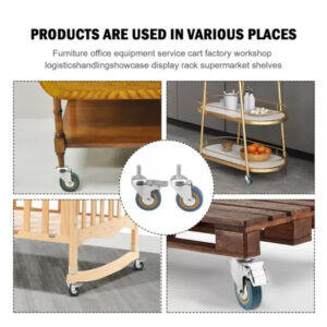 4 X Heavy Duty 1 00mm 240KG Rubber Swivel Castor Wheels Trolley Furniture Caster
