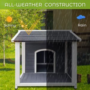 Outdoor Wooden Dog House, Waterproof Dog Cage, Windproof And Warm Dog Kennel, Dog Crates For Medium Dogs Pets Animals Easy To Assemble
