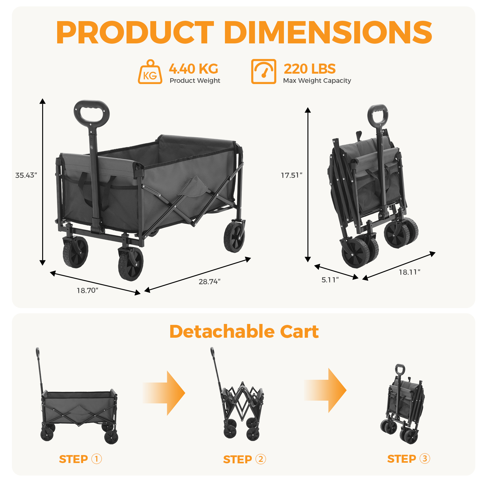 Foldable Trolley, With Wheels, Foldable, Large Capacity, 330 Pounds, Multi-functional Trolley, Heavy-duty Design, With Elastic Handles - Image 7