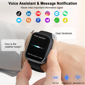 Smart Watch, 1.91 Smartwatch AnswerMake Call, IP68 Waterproof Fitness Tracker, 110 Sport Modes, Heart Rate And Sleep Monit