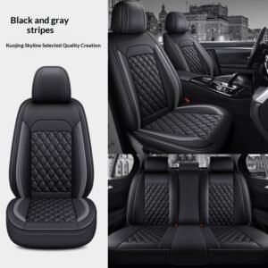 Full-Leather Diamond-Pattern Car Seat Cover Set