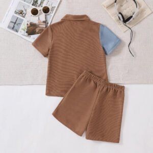 Little Boy Cartoon Print Short-Sleeve T-Shirt Trendy Base-Layer Set
