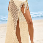 Fisoew Womens Crochet Swimsuit Coverups Hollow Out Bikini Wraps Swimwear Bathing Suit Cover Up Beach Maxi Skirt