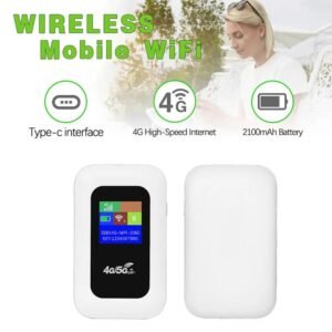 150 Mbit S 4G Mobile WLAN Router, 4G LTE Wireless Router, MiFi Modem, WLAN Hotspot, Portable Pocket Card, 2100 MA Mobile Slot, Wit Q1q0