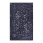 MAVAL Black Washable Rug 4x6 Area Rug Black Gray, 4' X 6'