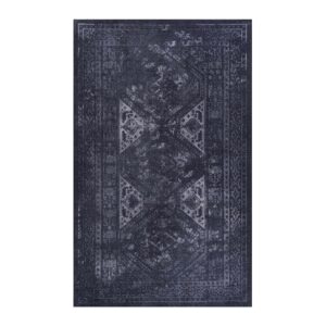 MAVAL Black Washable Rug 4×6 Area Rug Black Gray, 4′ X 6′