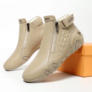 Genuine Leather Plus-Size Cotton Shoes Independent Website High-Top Wear-Resistant Outdoor Casual Shoes