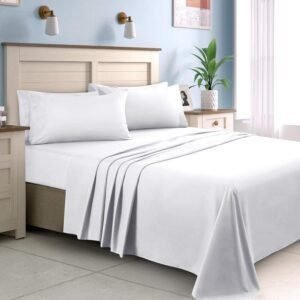 2000TC 4PCS Bed Sheet Set Single KS Double Queen King Flat Fitted Pillowcases