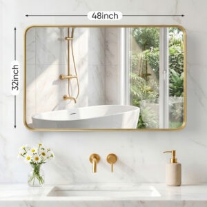 Wall Mirror With Rectangular Metal Frame