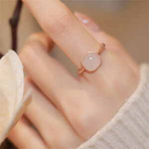 Retro Mid-Ancient Zircon Brushed Ring Elegant High-End Daily Accessory