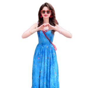 Womens Slim-fit Floral Elegant Slip Dress