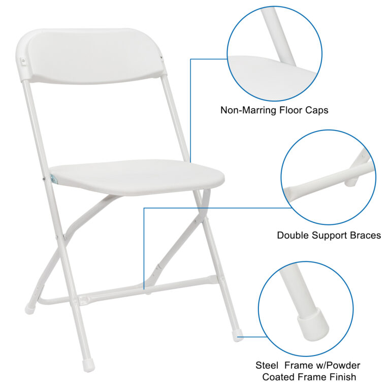 6 Pcs Folding Chair, 350LBS Lightweight Foldable Plastic Chair, Reinforced Metal Frame Easy To Fold & Store For Indoor & Outdoor, Wedding, Party, Meeting Room, Patio And Garden