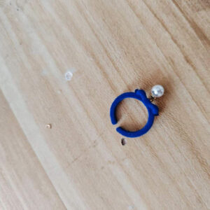 Vintage Black Flocked Bow Pearl Pendant Open Ring, French Elegant Niche Design Adjustable Finger Ring